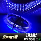 Xprite Blue Law Enforcement LED Mini Bar Strobe Light w/ Magnetic Base