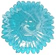Colorful Recycled Art Glass Large Aqua Blue Sunburst Platter 17.5"D