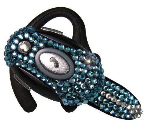 StyleSynch Cute Bling Bluetooth Headset Cell Phone V2 in Lt. Saph Blue