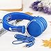 AILIHEN Headphones, C5 Headphones with Microphone & Music Sharing,Foldable Lightweight On Ear Headphone Headset for iPhone iPod iPad Mac Laptop PC (Blue)