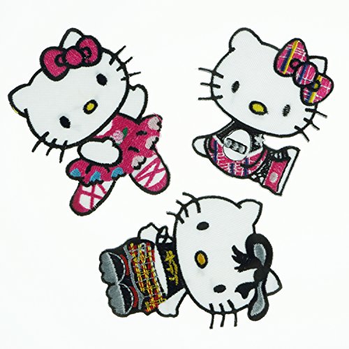 Hello Kitty Cartoon Embroidered Iron/sew on Patch Cloth Applique (A-4)