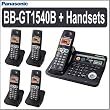 Panasonic BBGT1540B Globarange Expandable Cordless Phone Digital Answering System With Point-To Point Internet Calling 4 Heandsets BBGTA150B - Panasonic APANGT1540BK1
