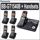 Panasonic BBGT1540B Globarange Expandable Cordless Phone Digital Answering System With Point-To Point Internet Calling 4 Heandsets BBGTA150B - Panasonic APANGT1540BK1