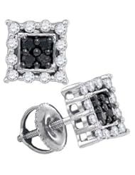10KT White Gold 0.54CT-Diamond Fashion Earrings