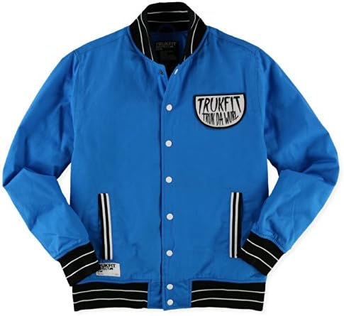 Trukfit Mens Truk Da Wurl Varsity Jacket Cloisonneblue M