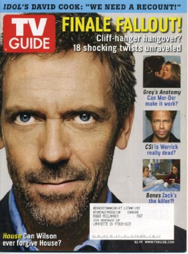 TV Guide June 2, 2008 Hugh Laurie/House, Michelle Trachtenberg/Gossip Girl, Jimmy Kimmel Live