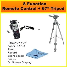 67 Inch Heavy Duty Tripod With Carrying Case + 8 Function LANC Remote Control FOR THE sony HDR-CX100 HDR-CX500V HDR-XR200V HDR-XR100. Replaces Sony RM-1BP RM1BP