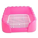 Z ZTDM Dog Pet S Size Indoor Home Pet Potty Training Toilet With Fence for Pet Cat Puppy Dog (Pink-wave)