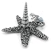Pewter Starfish Ring Holder with Enameled Seahorse Accent