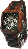 Tense Mens Multi-Eye Date Time Month Square Wood Watch B7305SD-W DF