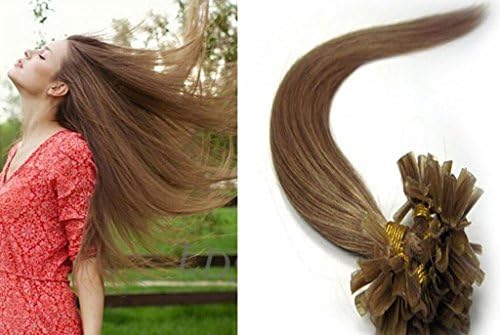 19" Inch U-tipped Pre Bonded Kertain Fusion?Hairup Human Hair Extensions 100s,#12 Light Golden Brown [1 Set Weight: 40-50 Grams,120-150 Gram for Full Head Volume Set]