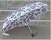 Apparel : Adult Sized Red White and Blue Floral Auto Open/ Auto Close Mini Umbrella