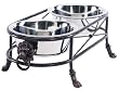 Pet Goods Lion's Head Double Diner Elevated Pet Feeder with Two Bowls