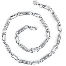 Manly Chic: Stainless Steel Unique Coiled Link Chain Necklace for Men Free Shipping