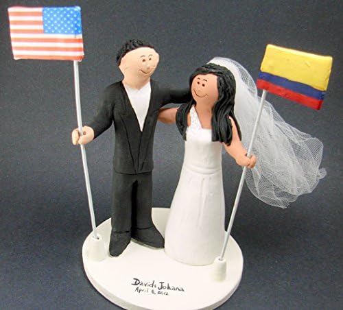 International Flags Wedding Cake Topper - Custom Made