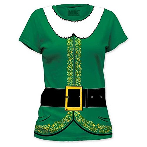Impact Originals Green Elf Costume Juniors Tunic Tee (X-Large)
