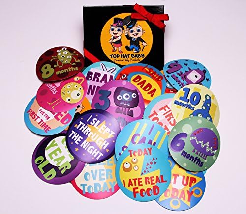 Top Hat Baby Monthly Growth Stickers Unisex for Boys &amp; Girls