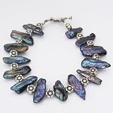 Handmade Freshwater Pearl Bracelet With Silver Floral Beads