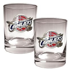 Cleveland Cavaliers NBA 2pc Rocks Glass Set - Primary Logo by Great American Products