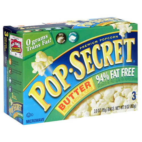Pop Secret Popcorn, 94% Fat Free Butter, 3-Count Packages (Pack of 12) by Pop Secret