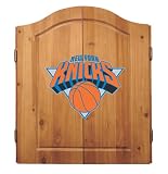 Imperial New York Knicks Licensed Solid Pine Cabinet and Bristle Dartboard Set