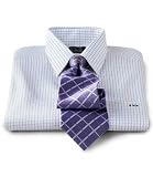 Traveler Pinpoint Check Point Collar Dress Shirt Big or Tall
