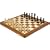 19" Tournament chess set. Folding inlaid board & Staunton pieces