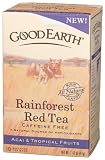 Good Earth Rainforest Red Tea, Red Tea, Acai And Tropical Fruits Caffeine Free, 18 Count Tea Bags, 1.43-Ounce Boxes (Pack of 6)