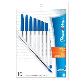Paper Mate 1.2 Stick Ballpoint Pens, 10 Blue Ink Pens(70617)