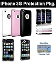 Protection package for iPhone 3G / 3GS. Incl. Black White and Pink Polycarbonate Slim Fit Cases Crystal Snap-on hard case 1 full LCD Screen Protector and DBROTH Microfiber Cleaning Cloth