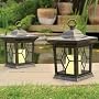 Solar candle garden lights, bronze lantern, pack of 2 candles