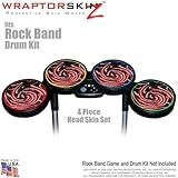 Alecias Swirl 02 Red Skin by WraptorSkinz fits Rock Band Drum Set for Nintendo Wii, XBOX 360, PS2 &