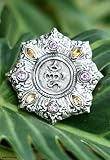 Amethyst and citrine brooch pendant, 'Omkara'