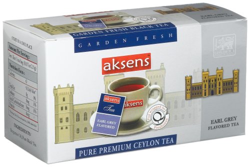 Aksens Pure Premium Ceylon Tea, Earl Grey, 25-Count Teabags, 1.7-Ounce Boxes (Pack of 10) by Akens