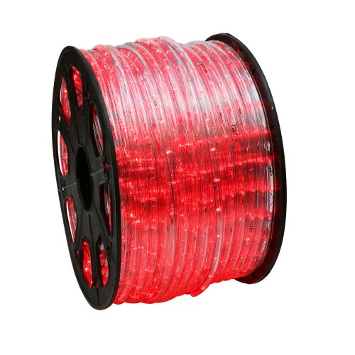 WYZworks 576LEDs 50ft LED Outside Rope Lights, Outdoor ETL Certified Waterproof Permanent 360 Degree Light Emitting, Flexible Tube, Connectable, Christmas Palm Tree Exterior Landscape, Red