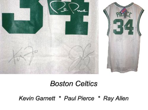 Boston Celtics Garnett Pierce Allen Original Signed Autographed Jersey Uacc