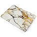 iDOO Matte Rubber Coated Soft Touch Plastic Hard Case for MacBook Pro 13 inch Retina Without CD Drive Model A1425 and A1502 White and Gold Marble