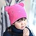 Toubaby Baby Girls Winter Hats Lovely Cat Hats Crochet Hats Rose Red 0-6t