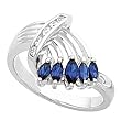 14K White Gold Sapphire Ring with Diamonds