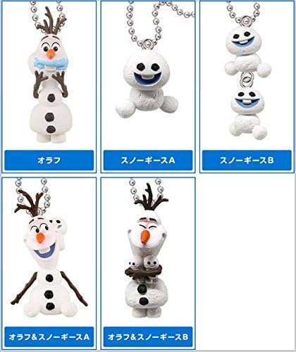 Frozen Fever Olaf &amp; Snowgies Mini Figure Keychain Set of 5 TOMY Japan