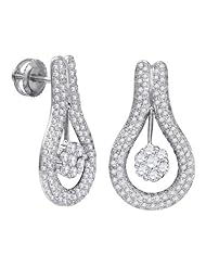 1.71CT ROUND DIAMOND LADIES FASHION FLOWER EARRINGS