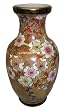 Gold filigree satsuma design - hand painted oriental porcelain vase, 'fa ping'