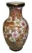Gold filigree satsuma design - hand painted oriental porcelain vase, 'fa ping'