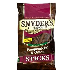 Snyder's of Hanover Pumpernickel & Onion Pretzel Sticks, 9-Ounce Packages (Pack of 12)
