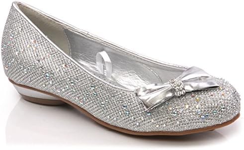Unze Marg' Children Girls Ballerina Shimmering Flat Pumps with Cute Fabric Bow - Top Christmas Gift - Melissa