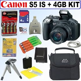 Canon PowerShot Pro Series S5 IS 8.0MP Digital Camera + 4GB Deluxe Accessory Kit