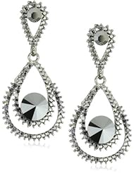 Leslie Danzis 2.25" Silver Plated Cubic Zirconia Earrings