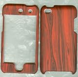 wood rubberized case Cover apple iPOD TOUCH 4 4th Generation