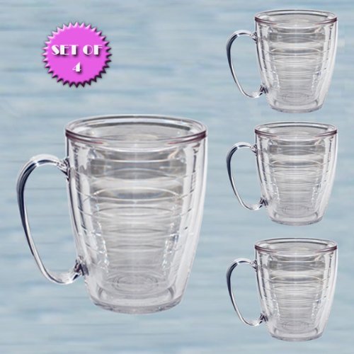 Tervis New Premium 15 oz. Clear Mug Set of 4 – BPA FREE