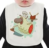 Cooking sheep ネクタイを有する有機ビブ Medium